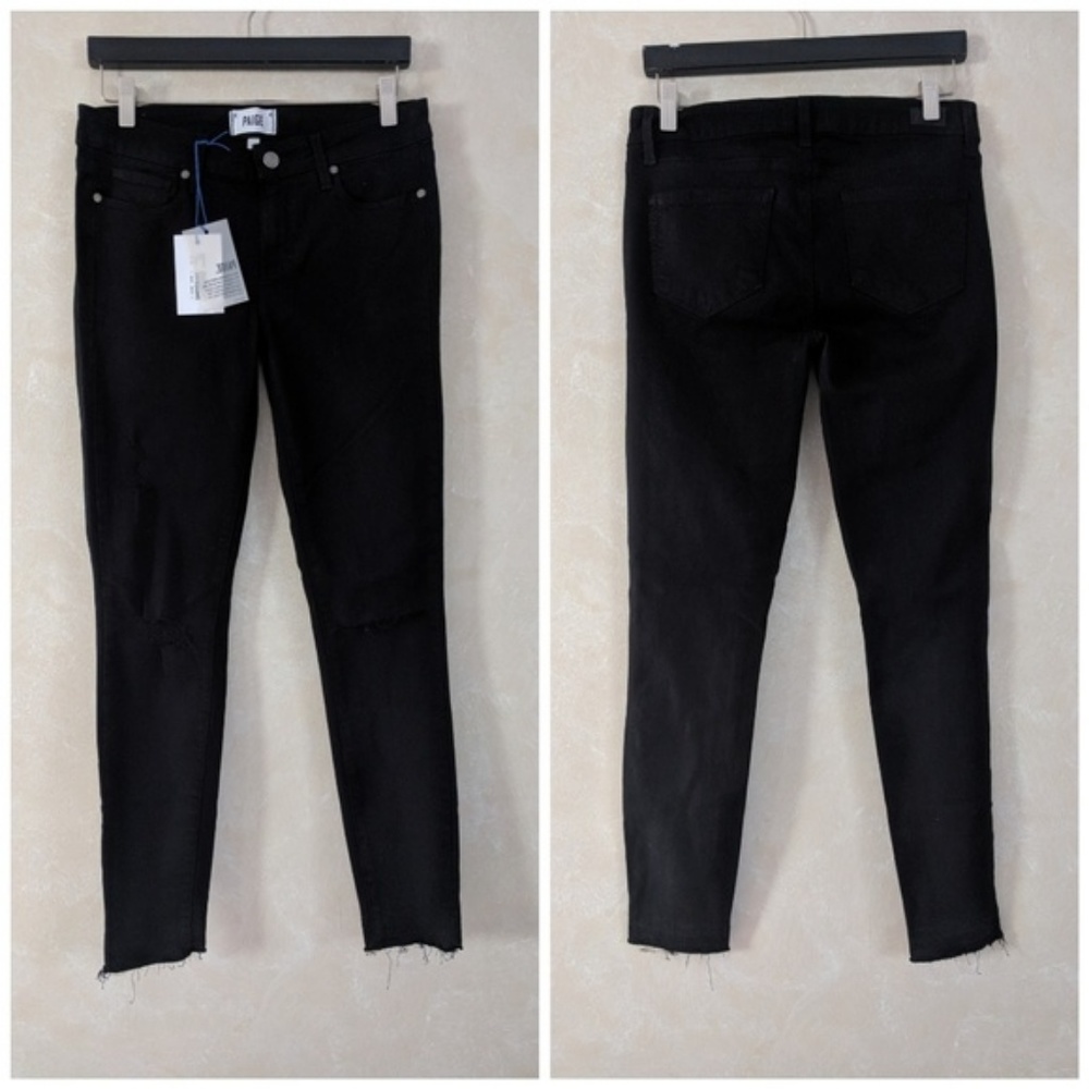 Paige Verdugo Ankle Skinny Jeans Black Eclipse - Picture 2 of 4